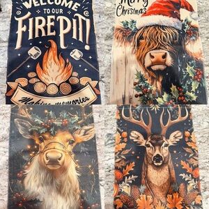 Festive Holiday Animal Yard Flags